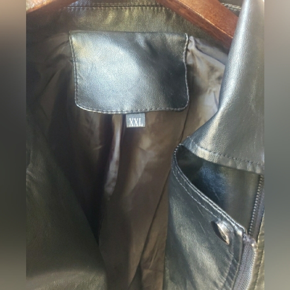 Faux Leather Pleather Motorcycle Jacket XXL - Picture 7 of 11